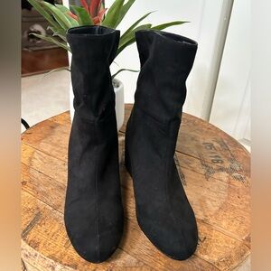 Black faux suede Women's Ankle Boots